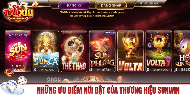 Ưu điểm hàng đầu của thương hiệu cổng game SUNWIN
