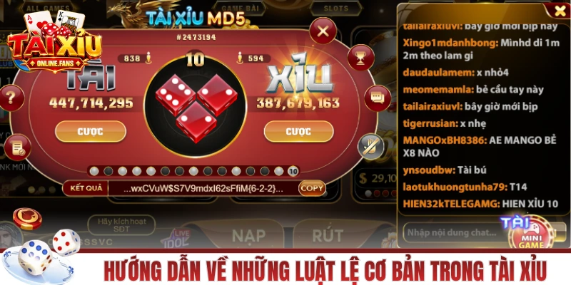 Hướng dẫn về những luật lệ cơ bản trong tài xỉu