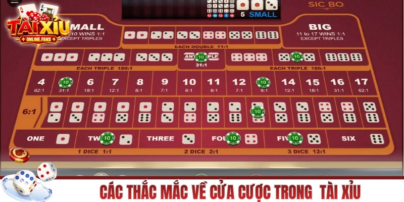 Các thắc mắc về cửa cược trên bàn tài xỉu