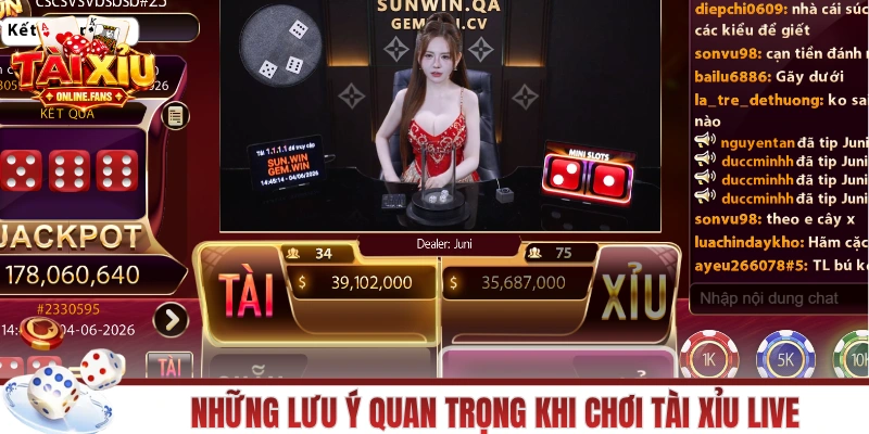 Những lưu ý quan trọng khi chơi Tài Xỉu live
