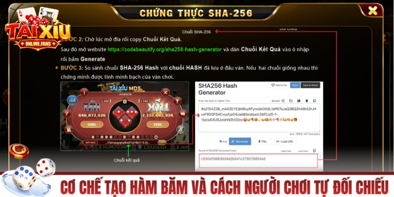 Cơ chế tạo hàm băm và cách người chơi tự đối chiếu