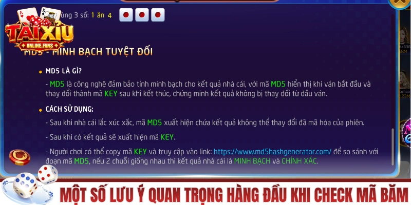 Một số lưu ý quan trọng hàng đầu khi check mã băm